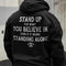 Men's Stand Up Printed Gym Hoodie